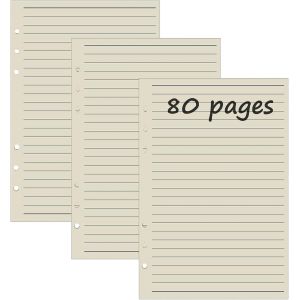 Lot De 3 Recharges De Papier A5, 6 Trous, 240 Feuilles De Papier Pour Scrapbooking, Journal, Peinture, Journal Intime [Lign&eacute;][Z717] - Neuf