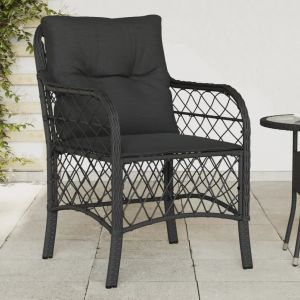 Prolenta Premium - Chaises De Jardin Avec Coussins Lot De 2 Noir R&eacute;sine Tress&eacute;e - Neuf