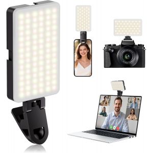LORANKA-90 LED Lumi&egrave;re T&eacute;l&eacute;phone Selfie Light, 3 Modes d'&eacute;clairage ajust&eacute;s et 10 Niveaux de luminosit&eacute; pour t&eacute;l&eacute;phone, Cam&eacute;ra, Ordinateur Portable, Appareil Photo, Maquillage, Vlog - Neuf