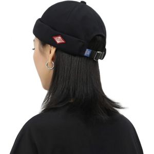 Kalanka-Casquette Docker Coton Bonnet Docker Unique Street Décontracté Brimless Chapeau Beanie Baseball Cap Fisherman Beanie Watch Hat - Neuf