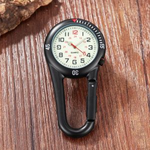 Montre De Sport Numérique À Clip (Noire), Montre De Poche À Mousqueton Pour Sac À Dos, Montre De Poche Phosphorescente Pour Médecins, Infirmières, Ambulanciers, Chefs, Sportifs, Unisexe - Neuf