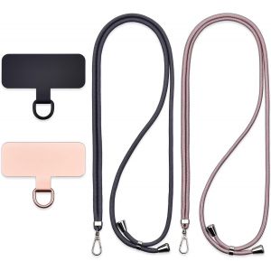 MDY-Chaîne universelle pour téléphone portable, à suspendre autour du cou ou en diagonale, avec un patch en métal et une corde réglable et détachable. - Neuf