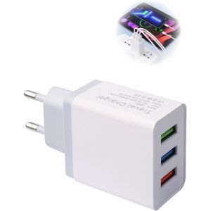 KALANKA-Chargeur USB, 15 W 3 A Prise USB Multiple 3 Ports Adaptateur Compatible avec iPhone 14/13/12/11/X, Samsung, Xiaomi, tablettes - Neuf