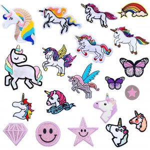 Mevronisshop-Patches &Agrave; Repasser,20 Pieces Licorne Patch Thermocollant,Licorne Patch Vetement,&Eacute;cusson &Agrave; Coudre Enfant,Thermocollant V&ecirc;tement Diy,Autocollant De Patch,Piece Thermocollante Vetement - Neuf