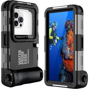 Meimie-Coque De Téléphone De Plongée Professionnelle Pochette Étanche Smartphone Ipx8 Pochette Téléphone Étanche Housse Étui De Protection Pour Iphone 16e 16 Pro 16 Pro Max 15 15 Pro 15 Pro Max 14 Pro Max - Neuf