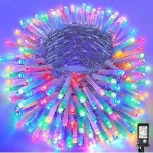 Guirlande Lumineuse Led Pour Int&eacute;rieur Et Ext&eacute;rieur, 8 Modes D'&eacute;clairage, Fonction M&eacute;moire De Minuterie, C&acirc;ble De 18 M, Blanc Froid (Colorful, 180led) - Neuf