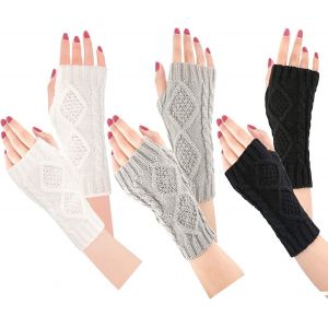 Chauffe-Bras Pour Femmes Gants, Acsergery 3 Paires Chauffe-Bras Gants Thermiques Sans Doigts Cadeau De Poignet - Neuf