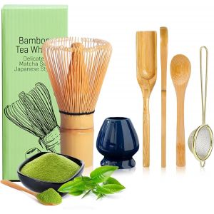 Kalanka-Lot De 6 Fouets À Matcha - Accessoires Japonais Pour La Cérémonie Du Matcha Avec Cuillère À Matcha, Cuillère Traditionnelle, Cuillère À Café, Passoire À Thé, Porte-Pinceau À Thé En Céramique - Neuf