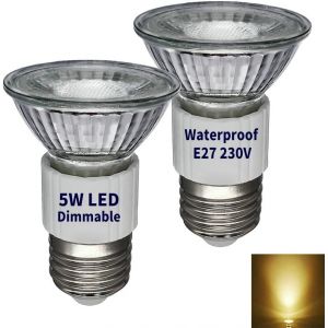 Yemaesre-Long Par16 E27 Led Spot Spot Dimmable 3000k Blanc Chaud,Haute Luminosité Jdr 5w(Remplace La Lampe Halogène 50w-75w),Angle De Faisceau Étroit De 36 °,Spot Réflecteur En Verre - Neuf