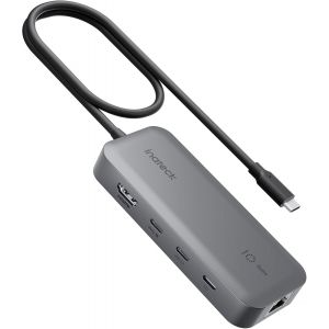 Hub USB C 10 en 1, Adaptateur USB 3.2 C Double Moniteur ver HDMI 4K, USB C 4K Vidéo+Données, 100W PD, 2*10Gbps USB C, 2*USB3.0 A, RJ45, Lecteur de SD/TF, Câble 50cm, Pour Windows, Linux, MacOS - Neuf
