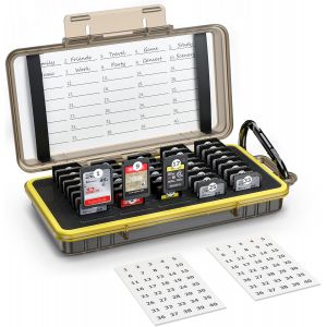 KIWIfotos 40 Slots Water Resistant Memory Card Case for 40 SD SDXC SDHC/NS (Nintendo Switch) /Sony PSV PS Vita SD Card - Neuf