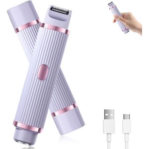 Rasoir Intime Pour Femme 2 En 1 - Double T&ecirc;te - Rasoir &Eacute;lectrique Pour Femme - Protection De La Peau Humide Et S&egrave;che - Rasoir &Eacute;lectrique Pour Le Visage, Le Bikini Les Aisselles, Les Jambes, Les Bras - Neuf
