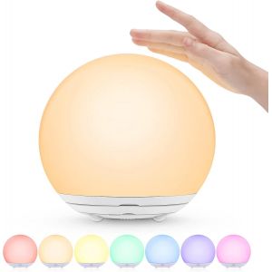 Dww-Veilleuse Enfant,Lampe De Chevet Rechargeable Usb,Veilleuse Bébé Avec Lumière Chaude Dimmable Progressive&lumière De 7 Couleurs,Tactile&interrupteur Et Minuterie Pour Chambre,Cadeau - Neuf