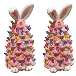 2PCS résine artisanat lapin Pâques décor ornements - Neuf