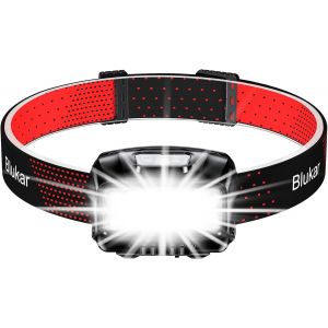 Rechargeable Headlamp, 2000lm Super Bright Waterproof Lightweight Powerful Led Head Torch With Red Indicator, 8 Lighting Modes, Motion Sensor, 30h Battery Life For Running/Emergency - Neuf