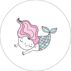 LKLJIJ-, Tapis de Souris Rond imprimé numérique, Base antidérapante, pour Bureau et Maison, diamètre : 22 cm - Neuf
