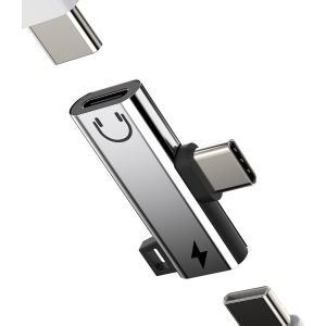 Dual Usb C Plug Splitter Iphone 15 Pro Max Type C To Headphone Charger Adapter Aux Charging Adapter Audio Charging Cable Dual Jack Splitter Compatible With Apple Huawei - Neuf