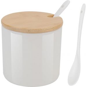 Pot &Agrave; &Eacute;pices C&eacute;ramique Blanc 230 Ml Avec Cuill&egrave;re - Neuf