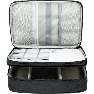 Organiseur De Pochette Rangement Cable &Eacute;tanche, Grande Poche Pour Disque Dur, Trousse Rangement Cables, Double Couche, Organiseur De C&acirc;bles &Eacute;lectroniques, Rangement C&acirc;bles Et Disque Dur,Noir - Neuf