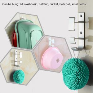 Hjlian Crochet De Rangement Mural A Ventouse Puissant A 3 Couches Sans Clous Pour Lavabo De Salle De Bain - Neuf