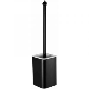 Brosse WC de salle de bain perle rare noire 8 x 42 cm - Neuf