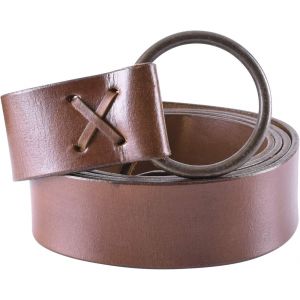 Cauc-- Ceinture En Cuir Avec Anneau En Laiton - Tr&egrave;s Longue/&Eacute;paisse - Style M&eacute;di&eacute;val/Viking - Homme/Femme/Enfant - Marron Ou Noir - Diff&eacute;rentes Longueurs - Neuf