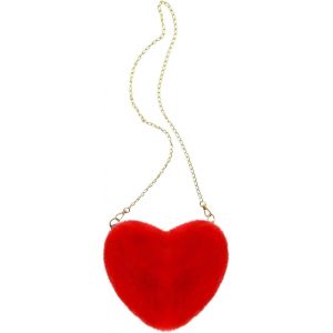 Sac &agrave; Main en Peluche pour Femme,Sac en Forme de Coeur Rouge,Sac &agrave; Bandouli&egrave;re pour Femme en Peluche Fourre-Tout Mignon pour Cocktail,Ext&eacute;rieur,Carnaval,Voyage,Vie Quotidienne - Neuf