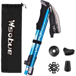 B&acirc;tons De Randonn&eacute;e,B&acirc;tons De Marche Pliable Antichoc T&eacute;l&eacute;scopique Aluminium 7075 Ultra L&eacute;ger B&acirc;tons De Trekking Pour Hommes Femmes.[Q173] - Neuf