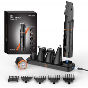 Tondeuse Corps Homme &Eacute;lectrique, 5 En 1 Multifonction Tondeuse Barbe Homme, 7000rpm Rasoir Partie Intime Professionnel, 120 Mins Longue Endurance Rasoir Corps Kit Pour Le Testicule - Neuf