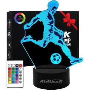 Eryi-Cadeau Foot Garcon Enfants,Veilleuse Foot Enfant 3d Lampe 16 Couleurs Changeantes Avec Télécommande, Decoration Chambre Anniversaire Surprise Cadeau Garcon 7.8.9.10-12 Ans - Neuf
