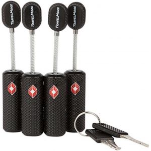 nzqaf-Lot de 4 Cadenas TSA à Clé | Cadenas pour Valises de Voyage | Cadenas à Clef TSA pour Valises Avion, Sacs de Voyage, Bagages, Sacs de Sport et Sacs à Dos, etc. | Cadenas TSA Antivol (Noir) - Neuf