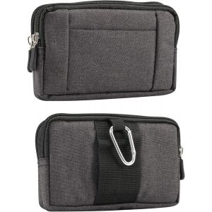 Sac De Clip De Ceinture De T&eacute;l&eacute;phone Portable Noir, Pochette Ceinture Homme Smartphone, 6.5"" T&eacute;l&eacute;phone Sac Banane Poche De Taille Portefeuille Sac Randonn&eacute;e Ceinture Avec Boucle De Ceinture &Agrave; Crochet - Neuf
