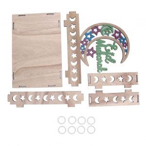 Hjlian Plateau En Bois De Buis Pour Le Ramadan, Plateau A Dessert Eid Mubarak, Decoration De Table A Manger Pour Bar Et Cafe - Neuf