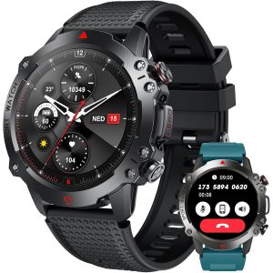 Chenquansarl-Montre Connectée Homme Smartwatch Avec Appel 1.42" Ronde Smart Watch Homme Surveillance Santé Fréquence Cardiaque Sommeil 123+ Modes Sportif Fitness Tracker Montre Intelligente Compatibl - Neuf