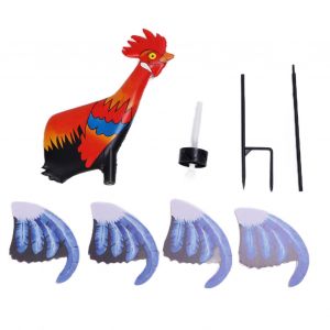 Girouette en forme de coq, realiste, fixe, couleurs vives, pour cloture de jardin, cadeau de pendaison de cremaillere - Neuf