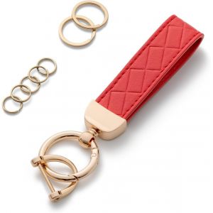 KAL-Porte-Cl&eacute;s De Voiture En Cuir Pour Femme, Rouge 01., Taille Unique - Neuf