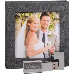ChenQuanSarl-Clé Usb Cristal Avec Boîte Thème De Mariage - Design Élégant Avec Gravure De Mariage Design De Mariage Idéal Comme Cadeau De Mariage Ou Pour Prendre Des Photos Souvenirs - Usb 3.0 (Box G - Neuf