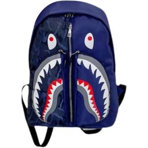 ChenQuanSarl-Sacs À Dos Shark Camo Résistant À L'Usure, Imperméable À L'Eau, Bretelles Réglables, Sac À Dos Requin Graffiti De Grande Capacité, Sac À Dos De Jour Léger Et Décontracté (Bleu) - Neuf