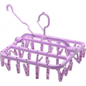 Séchoir à chaussettes,Séchoir à linge avec 32 clips,Séchoir à chaussettes pliable coupe-vent pour Underwe - Neuf