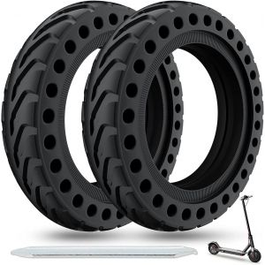 Solid Tyre For Xiaomi M365/Pro/Pro 2 Electric Scooter, Anti-Skid, Anti-Puncture, Unbreakable Solid 8.5 Inches Front/Rear (2 Pieces) - Neuf