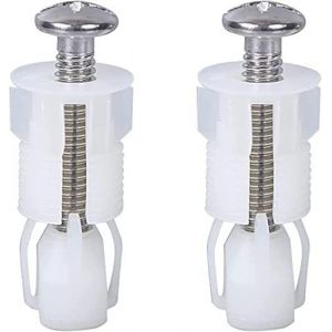 Lot de 2 fixations et fixations pour abattant de toilettes,Vis en acier inoxydable,Charni&egrave;res de fixation sup&eacute;rieure,Vis en nylon extensible,Trou mort,Kit de remplacement pour WC - Neuf