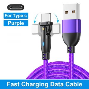 C&acirc;ble Usb Type C Aufu Pour Realme Huawei P30 3a Cordon De Donn&eacute;es De Charge Rapide Pour Samsung Oneplus Poco F3 Chargeur Iphone Fil Micro Usb.Purple For Type-C.0,5 M - Neuf