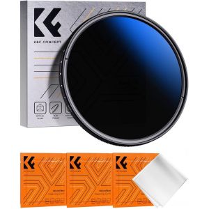 Filtre ND Variable 67mm Densité Neutre ND2-ND400 avec Revêtement et 3 Chiffons de Nettoyage pour Objectif Appareil Photo Numérique Reflex(Q311) - Neuf