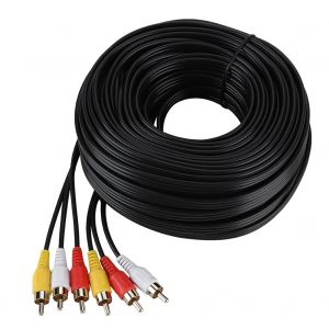 Cable audio video 3RCA vers 3RCA en cuivre male vers male, cable AV pour DVD TV, 20 m - Neuf