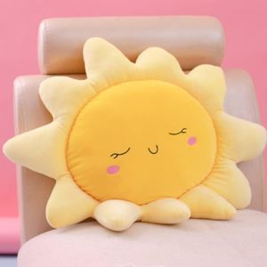 Coussin de sol en forme de soleil fleuri 60 cm, coussin de chaise surdimensionné, joli coussin de soleil en peluche, pour la décoration intérieure, pour enfants et filles, cadeau - Neuf