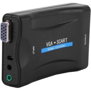 Adaptateur VGA vers Péritel,Convertisseur Audio Vidéo Convertisseur VGA vers Péritel USB avec Télécommande pour Décodeur HDTV DVD - Neuf