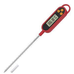 Kal-Thermomètre Alimentaire Digital - Thermomètre De Cuisine Cuisson Lecture Instantané Écran Lcd Avec Longue Sonde Thermomètre Pour Viande Patisserie Sucre Friture Eau Lait Vin Grille Barbecue - Neuf