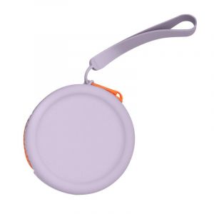 Petit porte-monnaie circulaire en silicone violet : petit porte-monnaie pour écouteurs, porte-monnaie, joli sac étanche pour câble de données - Neuf
