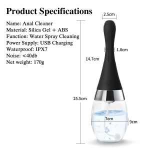 350ml Automatique Lavement Ampoule Avec 3 De L'intensité Des Modes, Rechargeable Dispositif De Prévention Du Refoulement Douche Pour Les Hommes Et Les Femmes, En Silicone Lavement Kit Pour L'hygiène Intime - Neuf