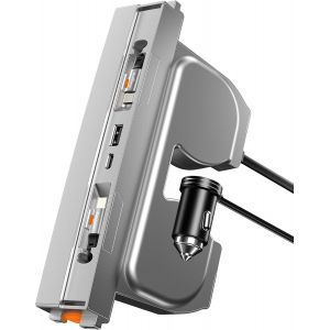 Chargeur USB Hub Tesla,Station d'accueil USB &agrave; 4 Ports,Accessoires d'int&eacute;rieur de Voiture pourTesla Model 3 Highland 2024/Model Y 2025,Console Centrale avec 2 C&acirc;bles R&eacute;tractables de 80 cm - Neuf